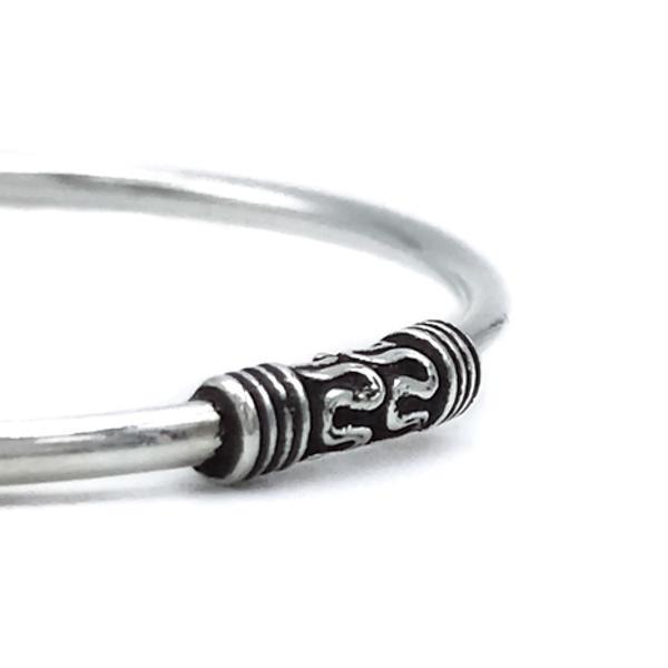 MONO ORECCHINO ETNICO CERCHIO BOMBATO MODANATURA UNISEX ARGENTO 925