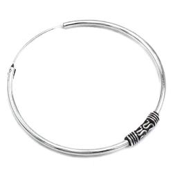 MONO ORECCHINO ETNICO CERCHIO BOMBATO MODANATURA UNISEX ARGENTO 925