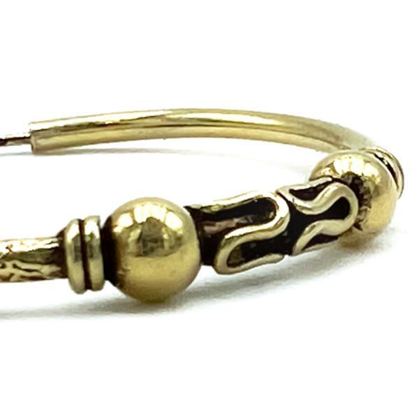 MONO ORECCHINO ETNICO CERCHIO BOMBATO SFERE UNISEX ARGENTO 925 DORATO