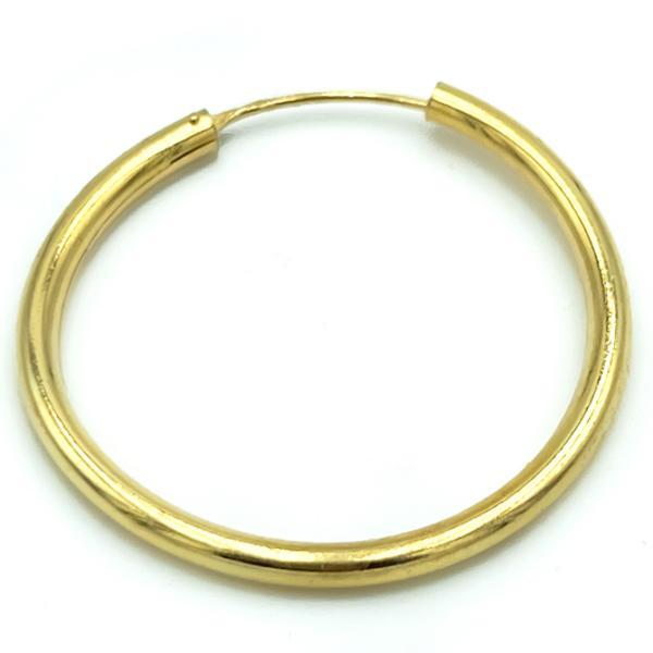 MONO ORECCHINO ETNICO CERCHIO BOMBATO LISCIO UNISEX ARGENTO 925 DORATO 