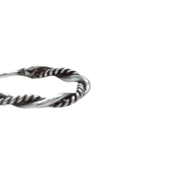 MONO ORECCHINO ETHNIC TWIST CERCHIETTO INTRECCIATO CHIUSURA SCOMPARSA UNISEX ARGENTO 925