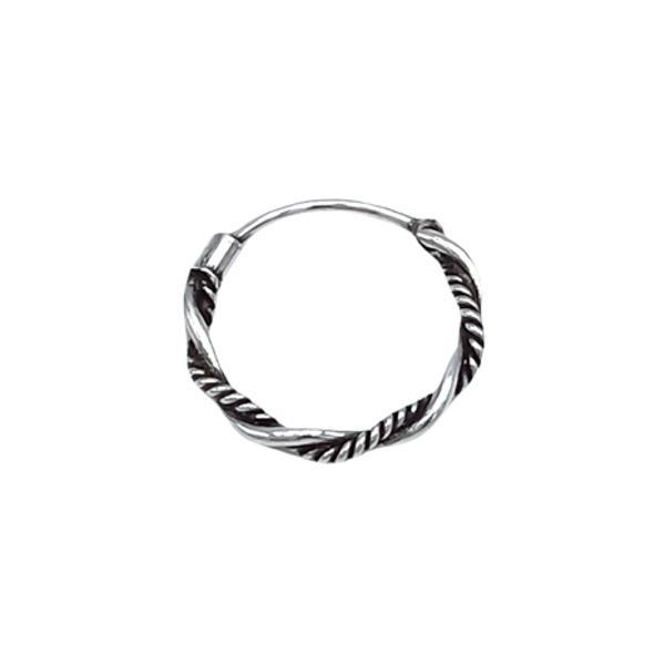 MONO ORECCHINO ETHNIC TWIST CERCHIETTO INTRECCIATO CHIUSURA SCOMPARSA UNISEX ARGENTO 925