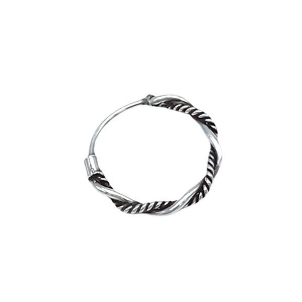 MONO ORECCHINO ETHNIC TWIST CERCHIETTO INTRECCIATO CHIUSURA SCOMPARSA UNISEX ARGENTO 925