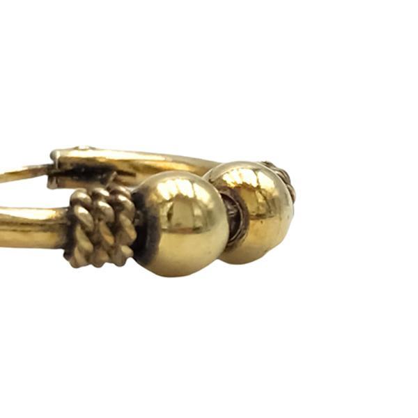 MONO ORECCHINO CERCHIO MODANATURE SFERA CENTRALE CHIUSURA SCOMPARSA UNISEX ARGENTO 925  DORATO 