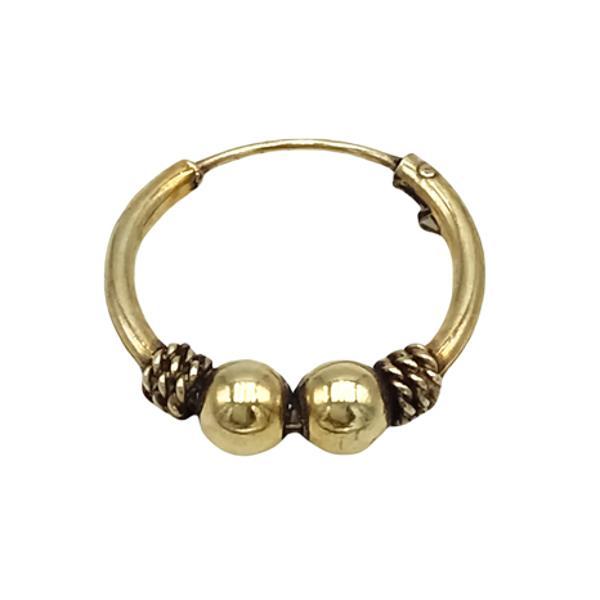 MONO ORECCHINO CERCHIO MODANATURE SFERA CENTRALE CHIUSURA SCOMPARSA UNISEX ARGENTO 925  DORATO 