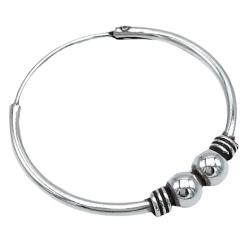 MONO ORECCHINO ETHNIC CERCHIO BOMBATO SPIRALI  SFERE CENTRLI CHIUSURA SCOMPARSA UNISEX ARGENTO 925