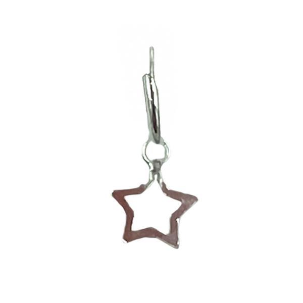 MONO ORECCHINO CHARM STAR CERCHIETTO BOMBATO CIONDOLO STELLAARGENTO 925