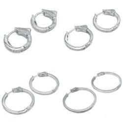 ORECCHINI CERCHIO SQUADRATO ZIRCONI ARGENTO 925