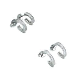 ORECCHINI CERCHIO ZIRCONI ARGENTO 925 VARIE DIMENSIONI