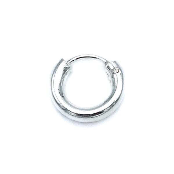 MONO ORECCHINO MINIMAL CERCHIO BOMBATO ARGENTO 925
