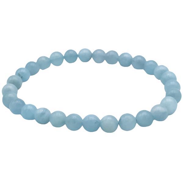 BRACCIALE ENERGETICO ELASTICO UNISEX SFERE ACQUAMARINA REGOLABILE 