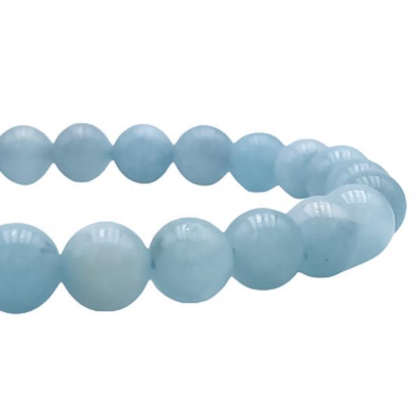 BRACCIALE ENERGETICO ELASTICO UNISEX SFERE ACQUAMARINA REGOLABILE 