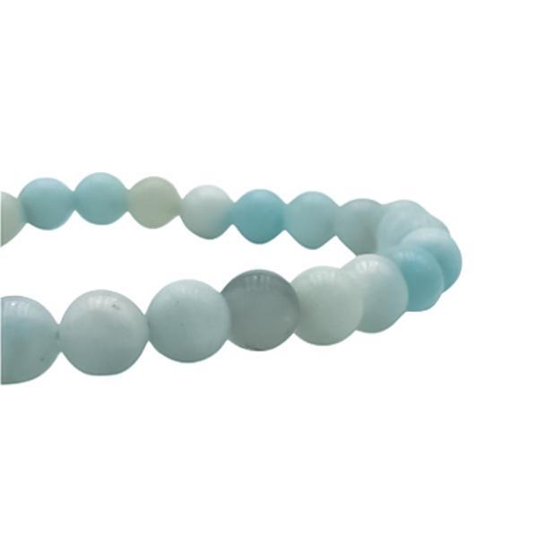 BRACCIALE ENERGETICO ELASTICO UNISEX SFERE AMAZZONITE REGOLABILE 