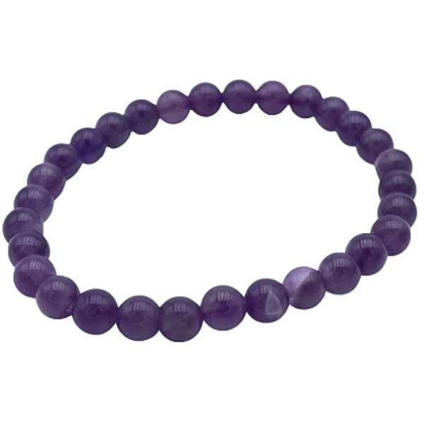 BRACCIALE ENERGETICO ELASTICO UNISEX SFERE AMETISTA REGOLABILE 