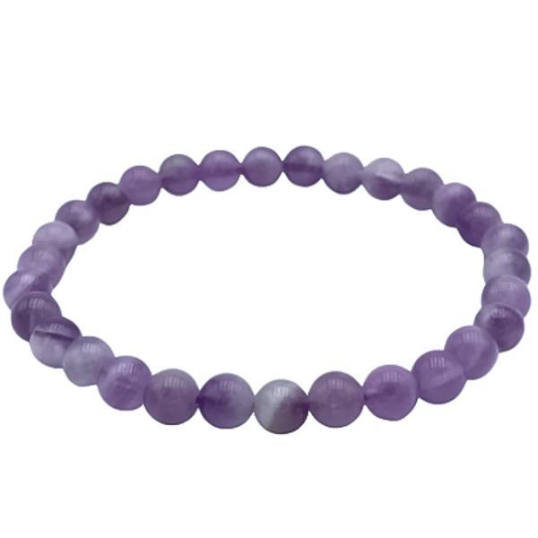 BRACCIALE ENERGETICO ELASTICO UNISEX SFERE AMETISTA CHEVRON REGOLABILE 