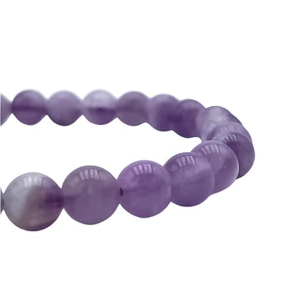 BRACCIALE ENERGETICO ELASTICO UNISEX SFERE AMETISTA CHEVRON REGOLABILE 