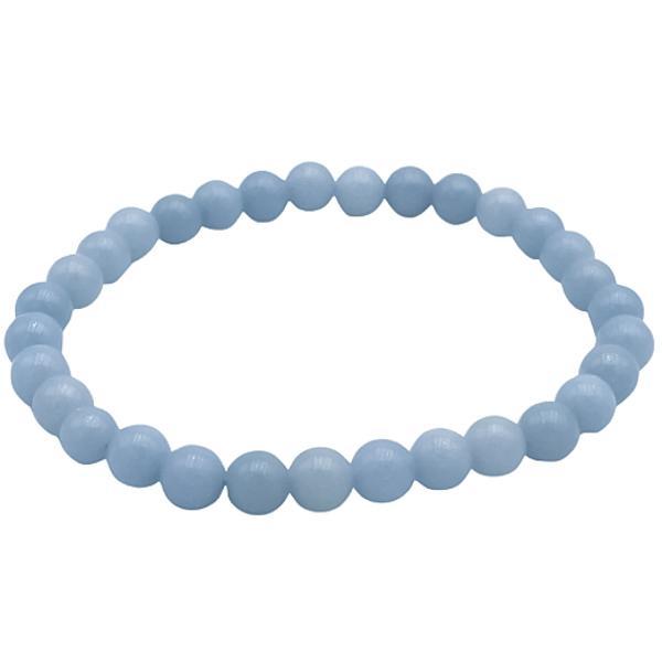BRACCIALE ENERGETICO ELASTICO UNISEX SFERE ANGELITE REGOLABILE 