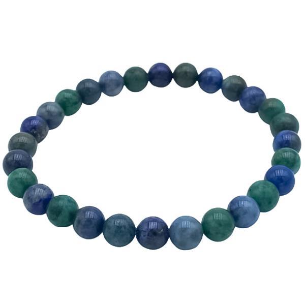 BRACCIALE ENERGETICO ELASTICO UNISEX SFERE AZZURRITE REGOLABILE 