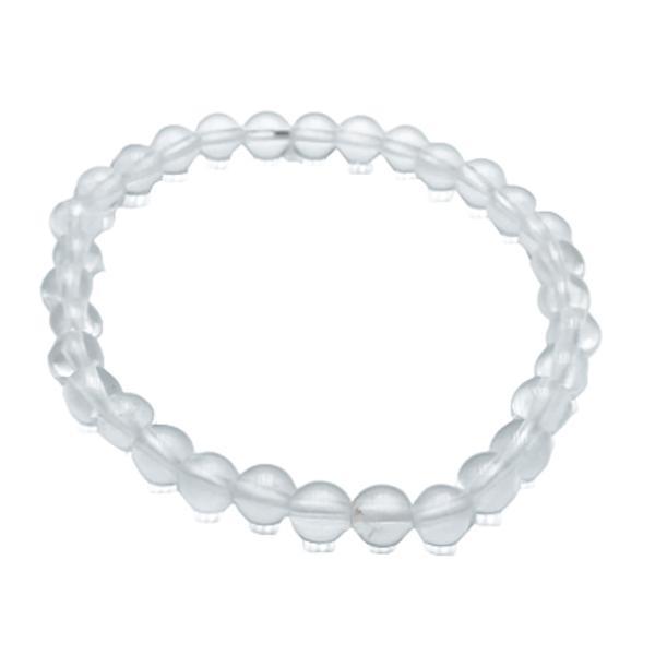 BRACCIALE ENERGETICO ELASTICO UNISEX SFERE CRISTALLO DI ROCCA REGOLABILE 