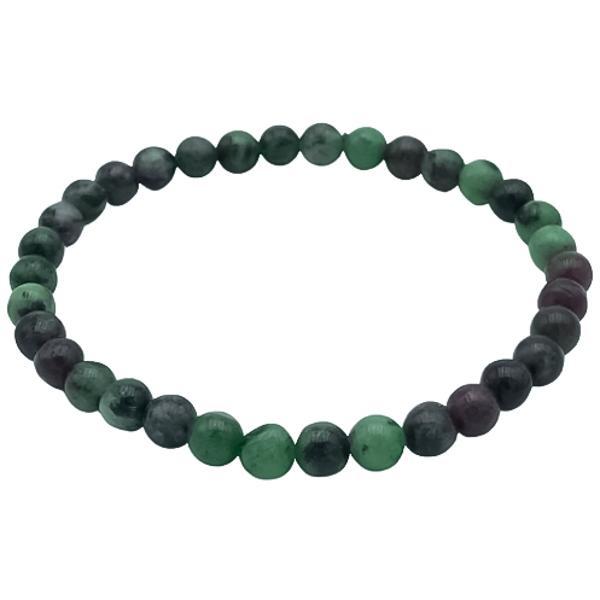 BRACCIALE ENERGETICO ELASTICO UNISEX SFERE ZOISITE  REGOLABILE 