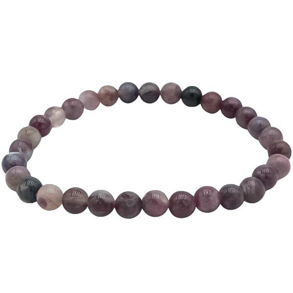 BRACCIALE ENERGETICO ELASTICO UNISEX SFERE TORMALINA ROSA REGOLABILE 