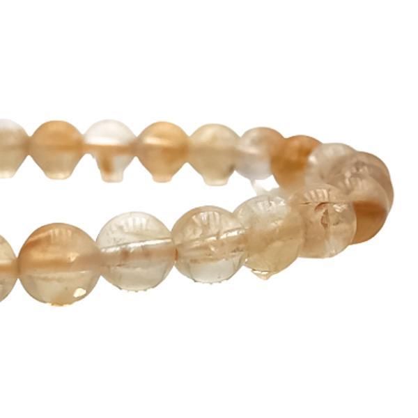 BRACCIALE ENERGETICO ELASTICO UNISEX SFERE QUARZO CITRINO REGOLABILE 