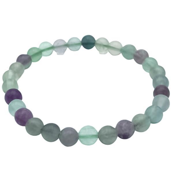 BRACCIALE ENERGETICO ELASTICO UNISEX SFERE FLUORITE REGOLABILE 