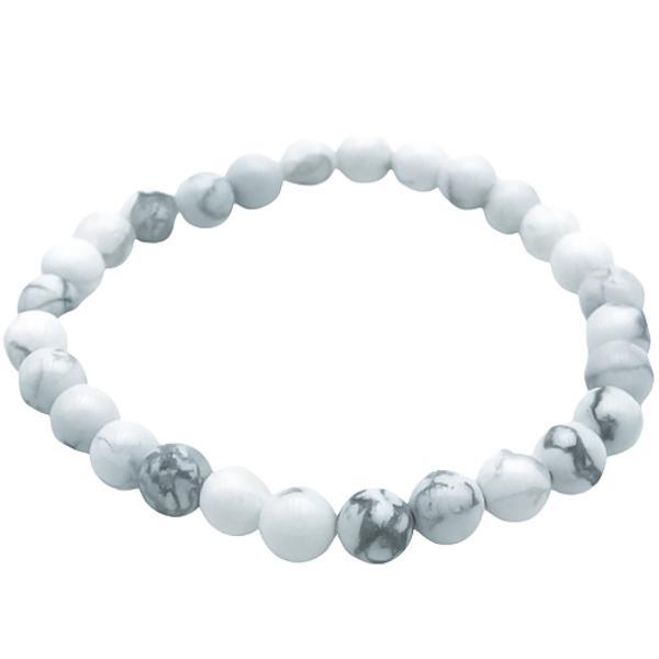 BRACCIALE ENERGETICO ELASTICO UNISEX SFERE HOWLITE REGOLABILE 