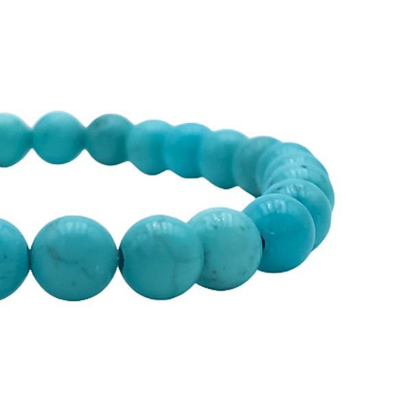 BRACCIALE ENERGETICO ELASTICO UNISEX SFERE HOWLITE TURCHESE REGOLABILE 