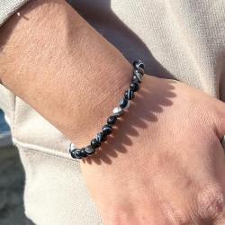 BRACCIALE ENERGETICO ELASTICO UNISEX SFERE ONICE REGOLABILE 