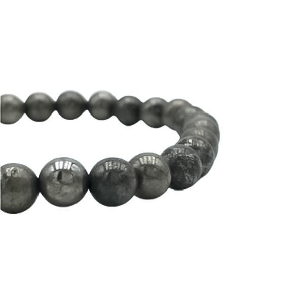 BRACCIALE ENERGETICO ELASTICO UNISEX SFERE PIRITE  REGOLABILE 