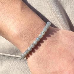 BRACCIALE ENERGETICO ELASTICO UNISEX SFERE LABRADORITE REGOLABILE 