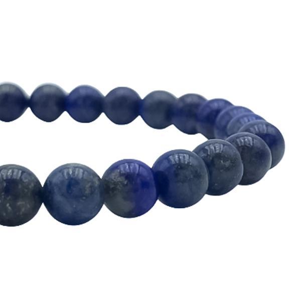 BRACCIALE ENERGETICO ELASTICO UNISEX SFERE LAPISLAZZULI REGOLABILE 