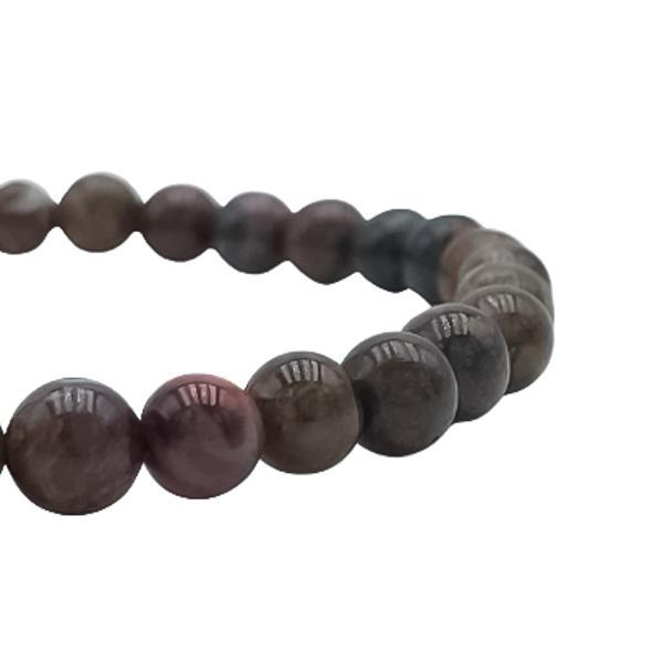 BRACCIALE ENERGETICO ELASTICO UNISEX SFERE PIETERSITE  REGOLABILE 