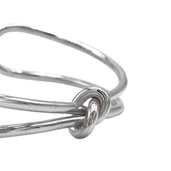 BRACCIALE RIGIDO NODO DOPPIO FILO E SFERE ARGENTO 925