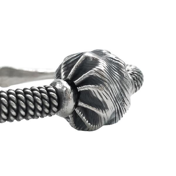 BRACCIALE RIGIDO TUBOLARE ETNICO CHARM ROTANTE ARGENTO 925