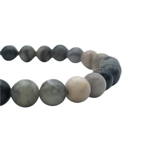 BRACCIALE ENERGETICO ELASTICO UNISEX SFERE DIASPRO PICASSO REGOLABILE 