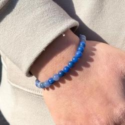 BRACCIALE ENERGETICO ELASTICO UNISEX SFERE DUMORTIERITE REGOLABILE 