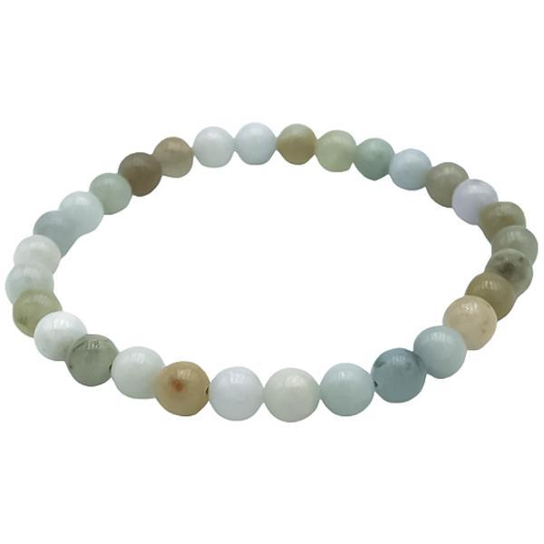 BRACCIALE ENERGETICO ELASTICO UNISEX SFERE GIADA BURMA REGOLABILE 