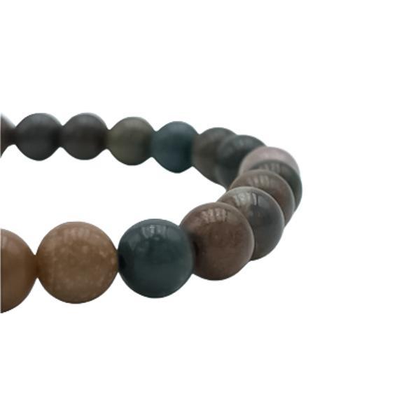 BRACCIALE ENERGETICO ELASTICO UNISEX SFERE DIASPRO OCEANO REGOLABILE 
