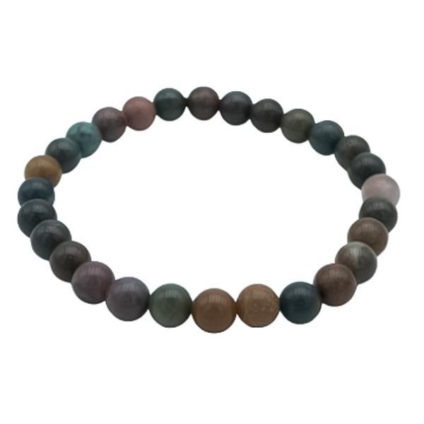 BRACCIALE ENERGETICO ELASTICO UNISEX SFERE DIASPRO OCEANO REGOLABILE 