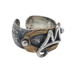ANELLO FASCIA MARTELLATA BOMBATA SPACCANAPOLI VESUVIO GOLFO NAPOLI REGOLABILE ARGENTO 925