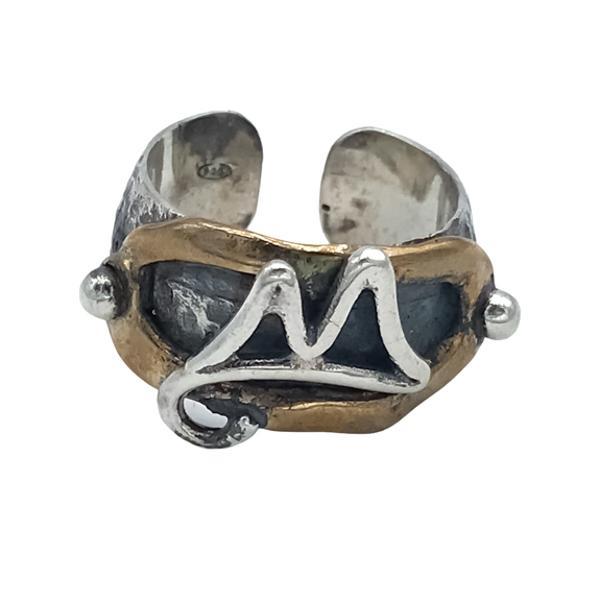 ANELLO FASCIA MARTELLATA BOMBATA SPACCANAPOLI VESUVIO GOLFO NAPOLI REGOLABILE ARGENTO 925
