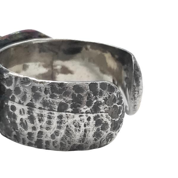 ANELLO FASCIA MARTELLATA BOMBATA SPACCANAPOLI VESUVIO GOLFO NAPOLI REGOLABILE ARGENTO 925