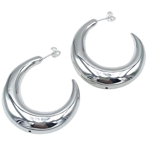ORECCHINI ETNICO CHIC SEMI CERCHIO BOMBATO SAGOMATI ARGENTO 925